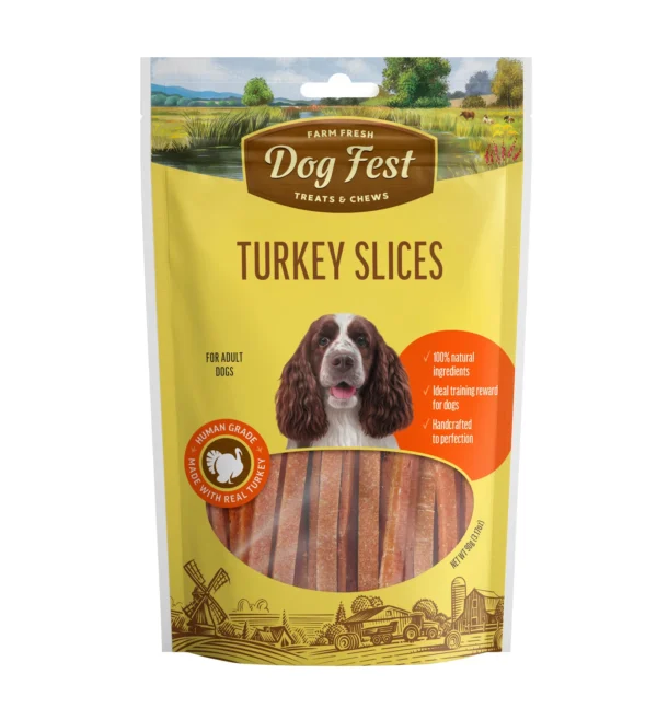 Dogfest turkey slices 90g