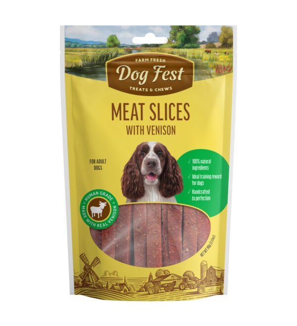 Dogfest meat slices with venison 90g