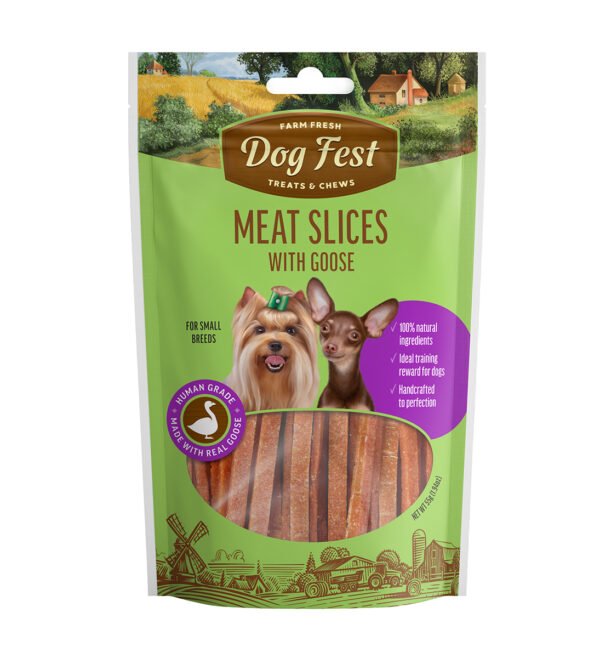 Dogfest meat slices with goose 55g