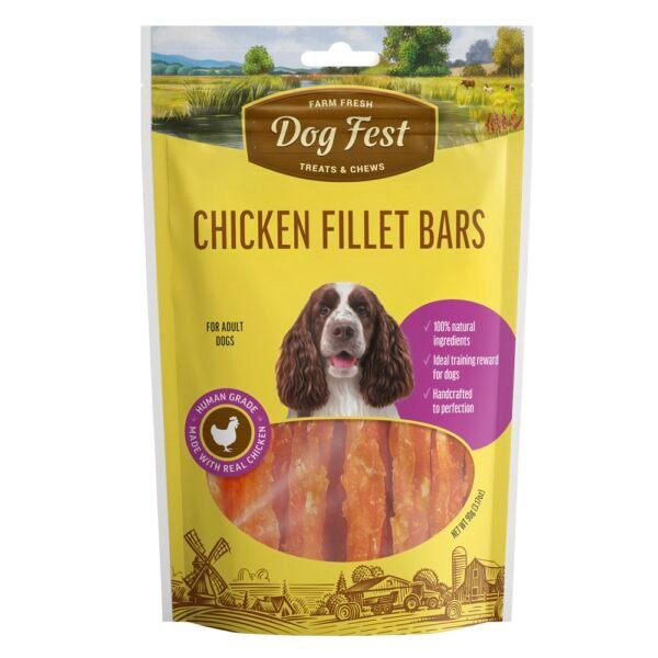 Dogfest chicken fillet bars 90g