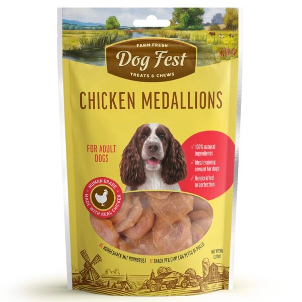 Dogfest chicken medallions 90g