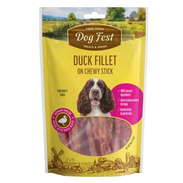 Dogfest duck fillet on chewy stick 90g