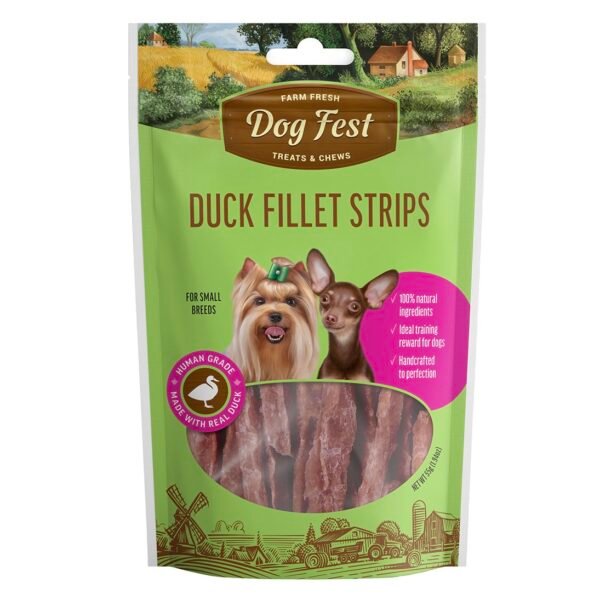 Dogfest duck fillet strips 55g