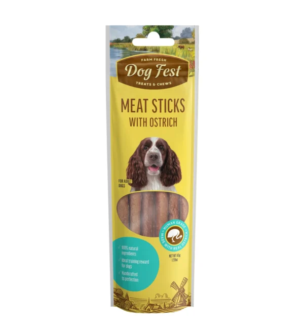 Dogfest ostrich meat sticks 45g