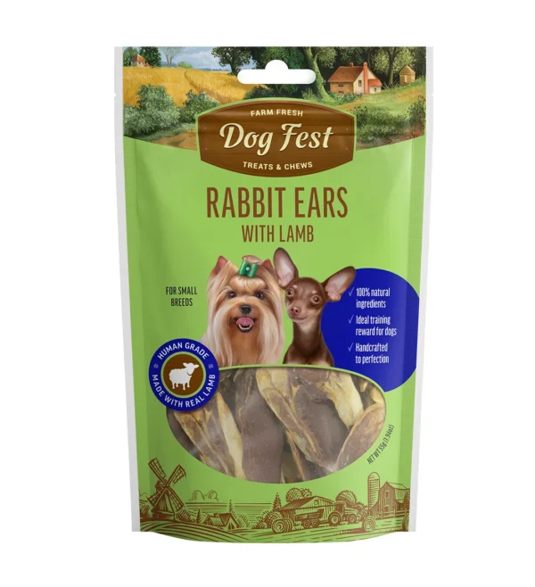 Dogfest rabbit ear with lamb 55g