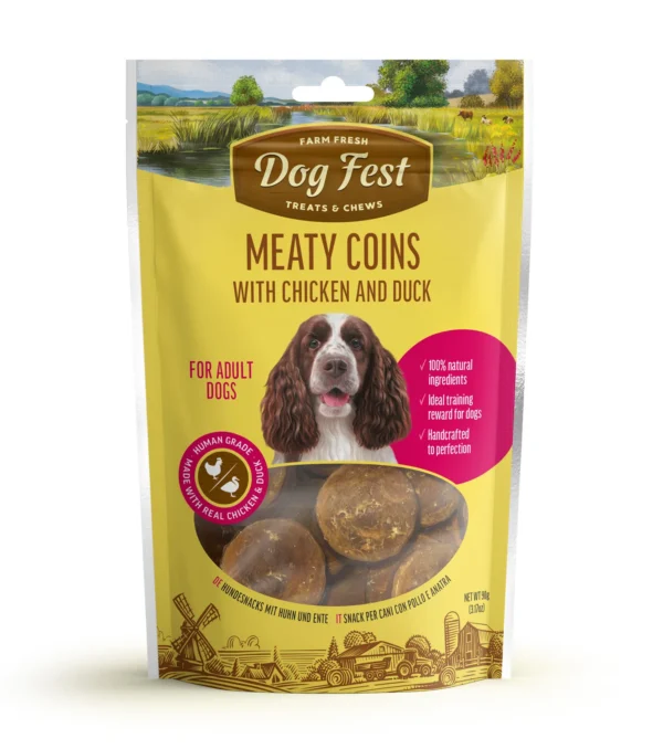 Dogfest meaty coin chicken and duck 90g